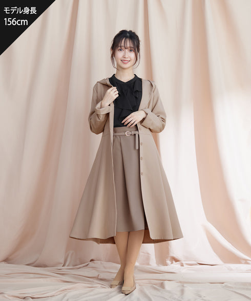 【アウトレット】フーデッドフレアコート