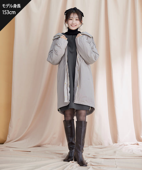 【安田美沙子さん着用】ウォーマル中綿フーデッドコート