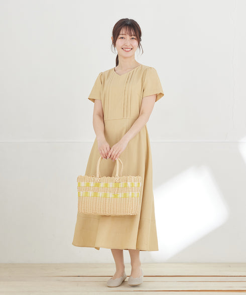 ピンタックステッチワンピース
