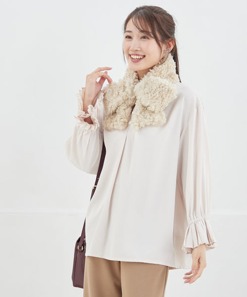 プリーツスリーブブラウス