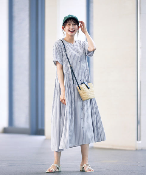 【アウトレット】サイドタックスキッパーシャツワンピース