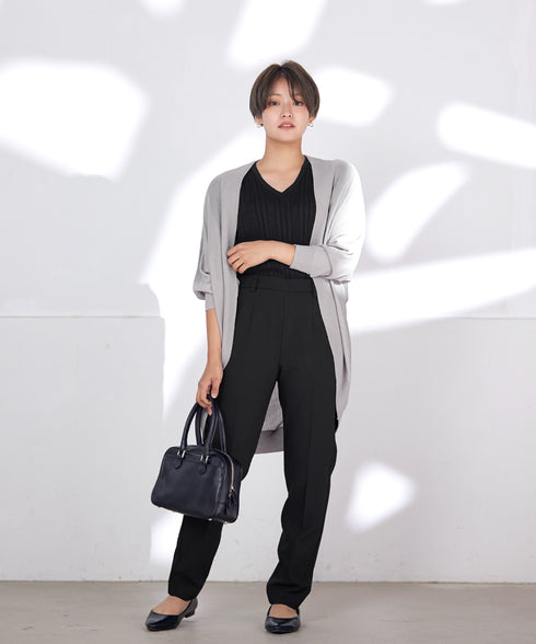 体型カバーも叶うドルマンニットカーディガン