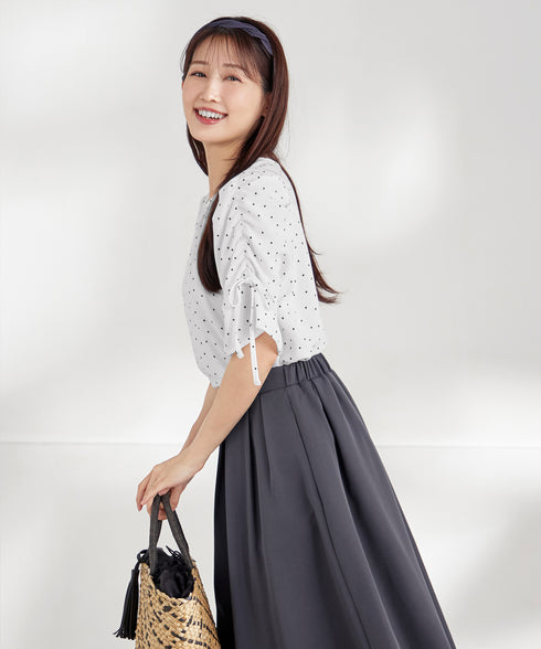 ボリュームスリーブリボンブラウス