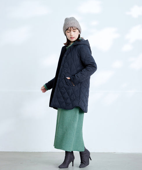 【安田美沙子さん着用】中綿キルティングフードコート