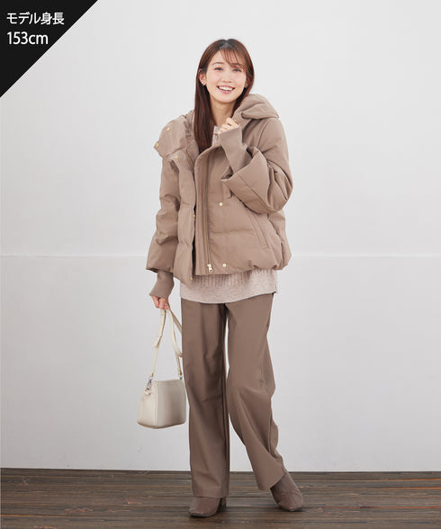 袖口リブデザインシームレスダウン