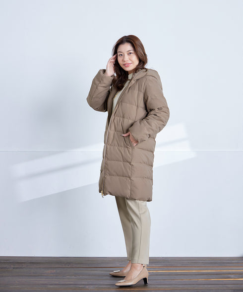 フード裏エコファーダウンコート