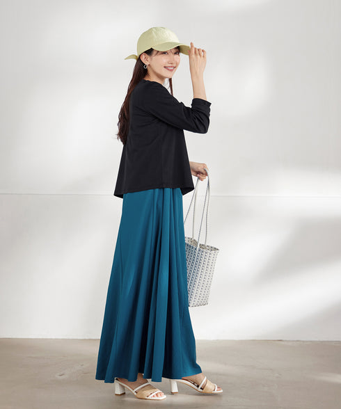 【小倉優子さん着用・洗える・接触冷感・汗ジミ防止】“サマさまカットソー”フレームボタンカーディガン