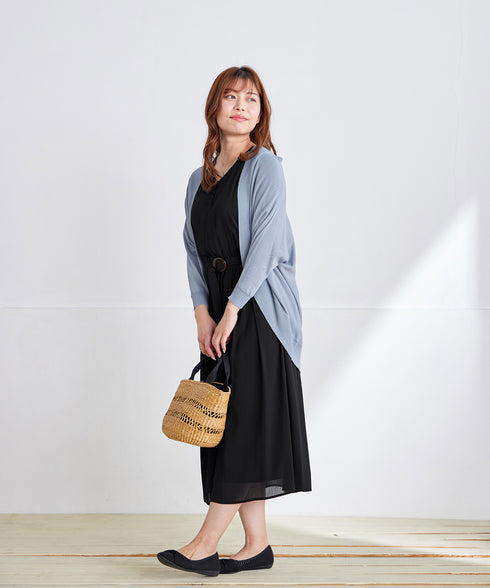 体型カバーも叶うドルマンニットカーディガン