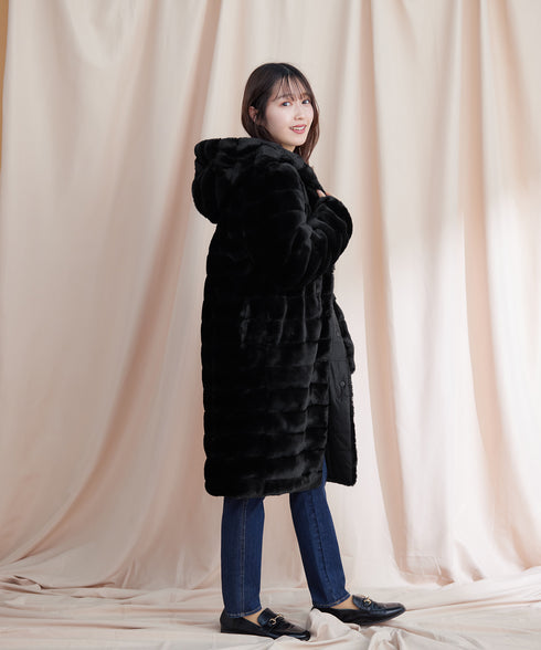 【リバーシブル】エコファーキルティング2wayコート