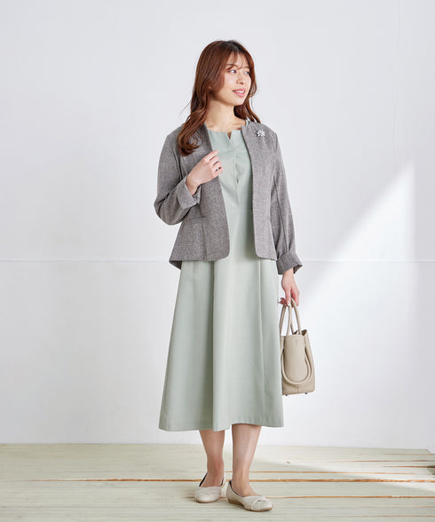 【小倉優子さん着用】フラップポケットミディアム丈フレアワンピース