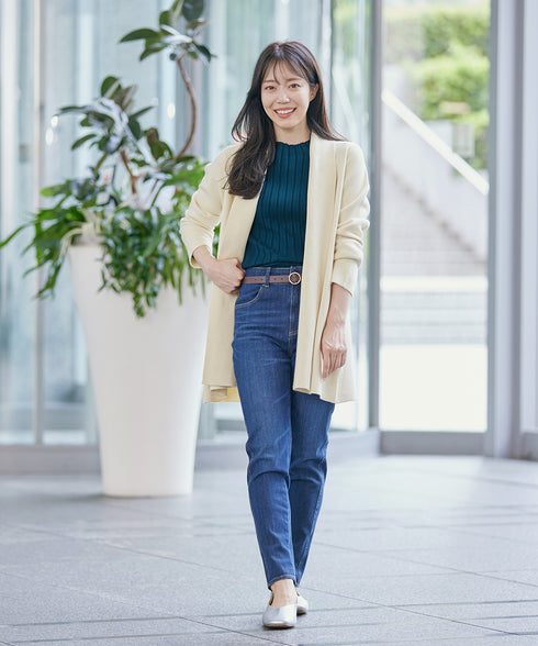 【新色追加】 ミラノリブミドル丈ニットカーディガン