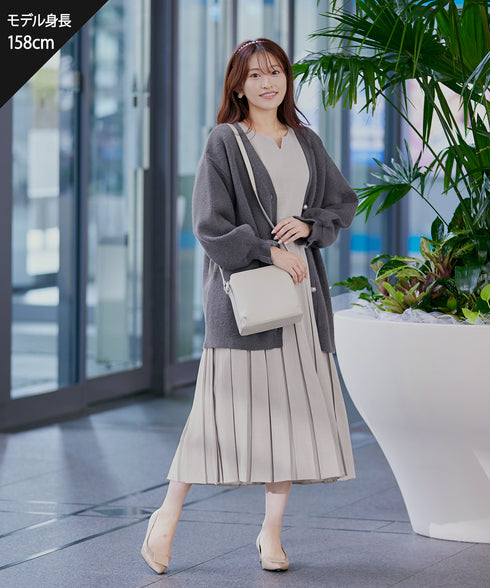 【アウトレット】袖先フリルミドル丈カーデ