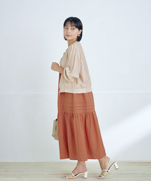 パールボタンシアーブルゾン