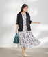 大花柄シフォンワンピース