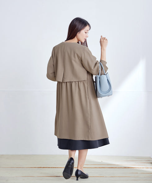 タックヨーク着流しパフスリ-ブコート