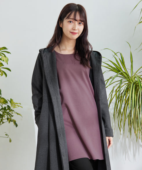 【アウトレット】ウール調フレアフードコート