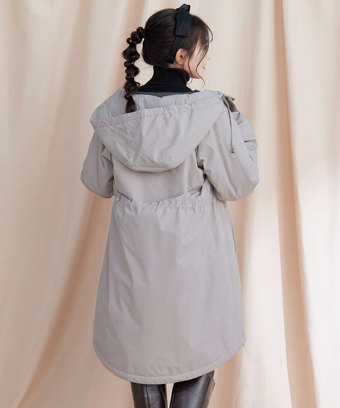 【安田美沙子さん着用】ウォーマル中綿フーデッドコート