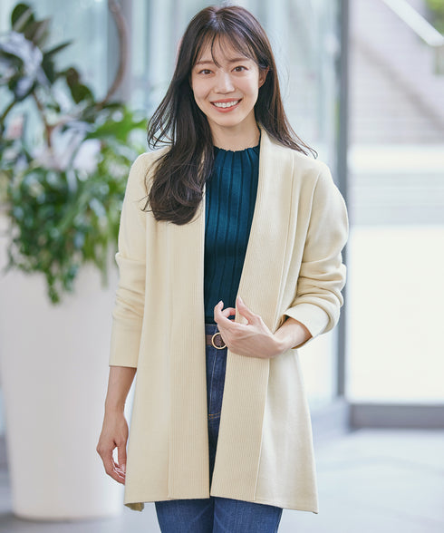 【新色追加】 ミラノリブミドル丈ニットカーディガン