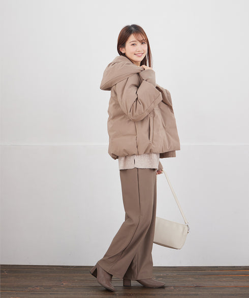 袖口リブデザインシームレスダウン