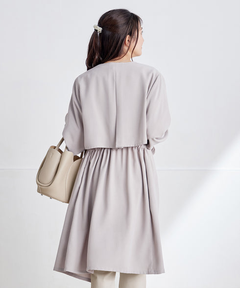 タックヨーク着流しパフスリ-ブコート