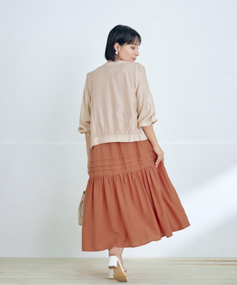 パールボタンシアーブルゾン