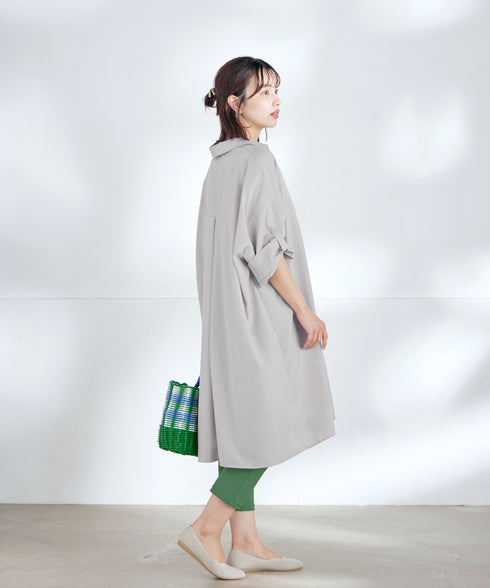 麻ライクスキッパーシャツチュニック