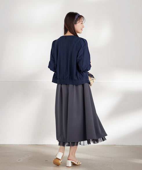 パールボタンシアーブルゾン