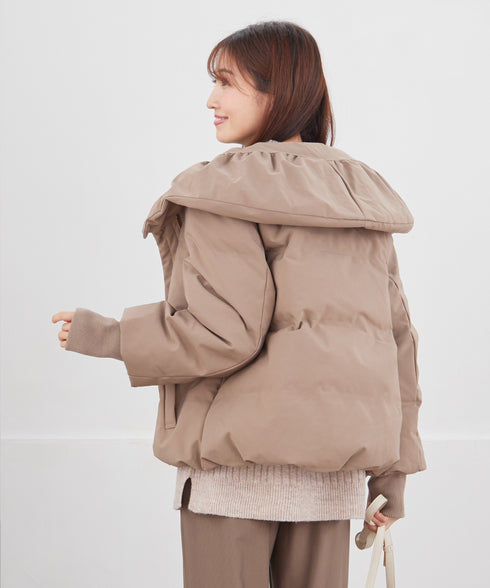 袖口リブデザインシームレスダウン