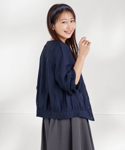 パールボタンシアーブルゾン