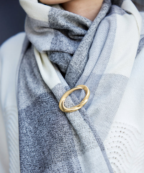 大判チェックマフラー