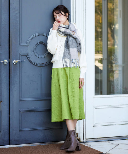 大判チェックマフラー