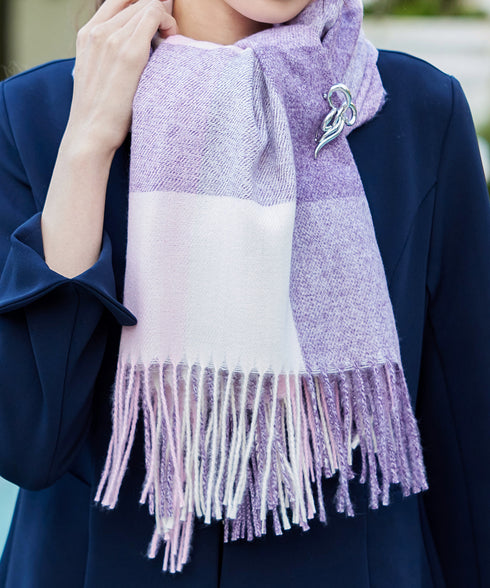 大判チェックマフラー