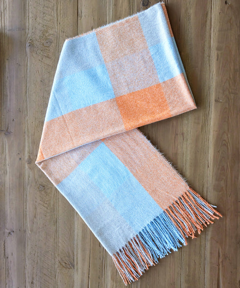 大判チェックマフラー