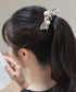 パール×ツイードリボンヘアゴム