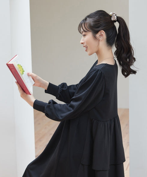 パール×ツイードリボンヘアゴム