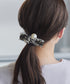 パール×ツイードリボンヘアゴム