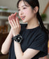配色パイピングフラワーヘアゴム