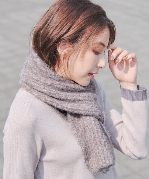 リブ編みマフラー