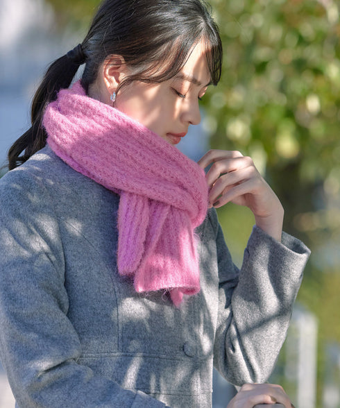 リブ編みマフラー