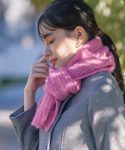 リブ編みマフラー