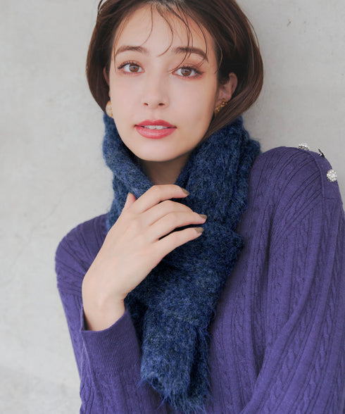 リブ編みマフラー