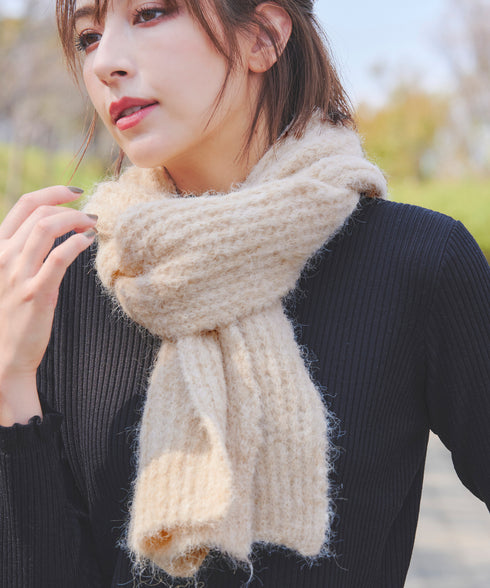 リブ編みマフラー