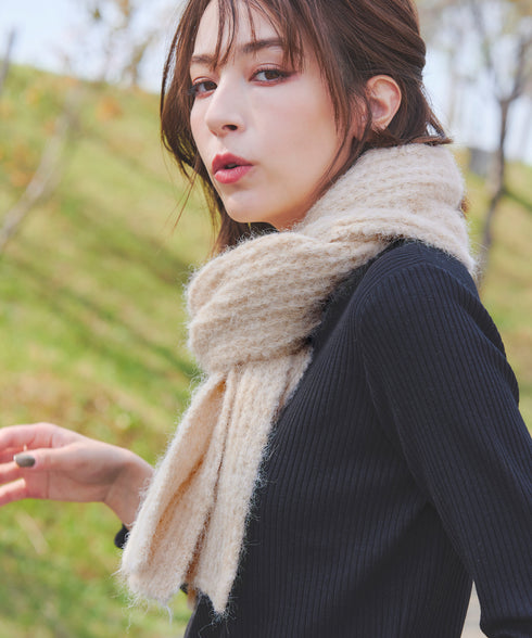 リブ編みマフラー