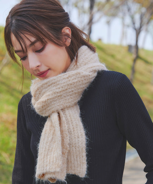 リブ編みマフラー