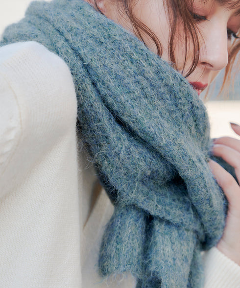 リブ編みマフラー