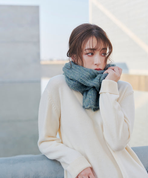 リブ編みマフラー