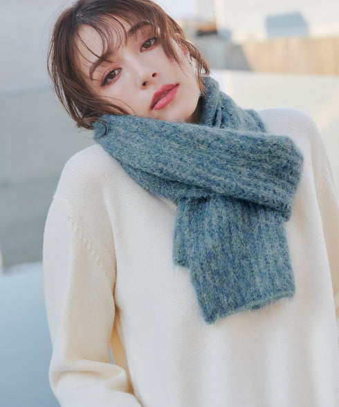 リブ編みマフラー