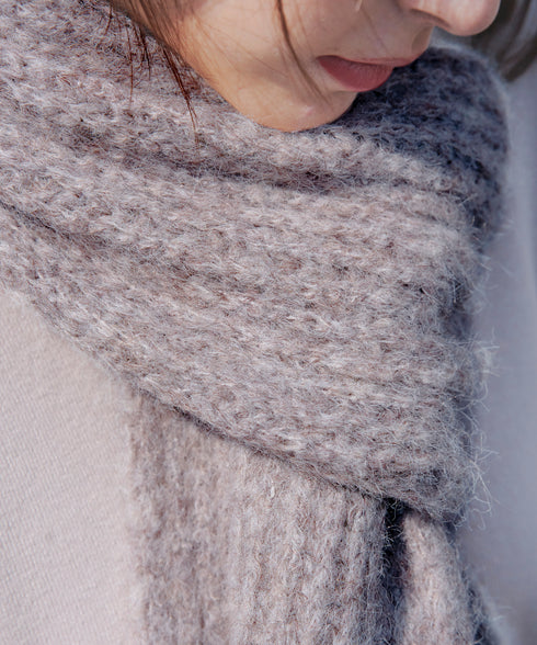 リブ編みマフラー