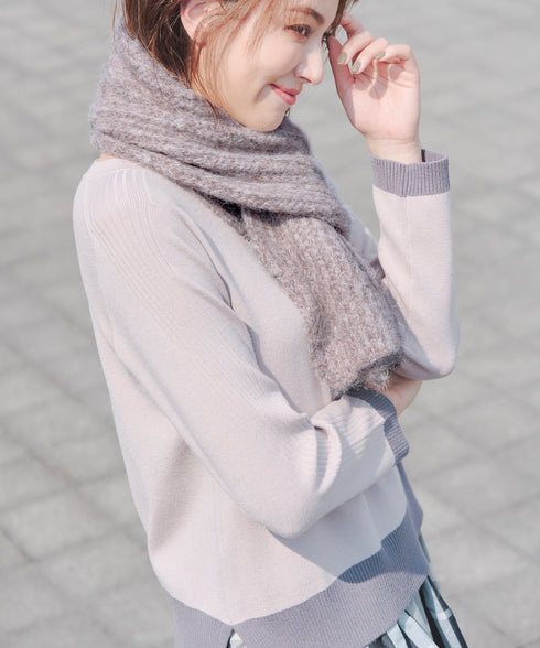 リブ編みマフラー