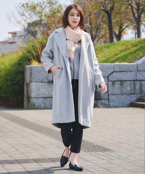 【ウール100%】フリンジ付きマフラー